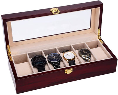 Brown Wood Box For 6 watch