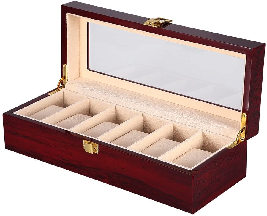 Brown Wood Box For 6 watch