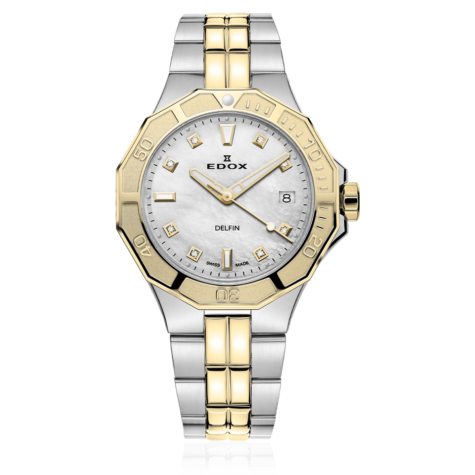EDOX SWISS MADE 53020-357JC-NADD DELFIN THE ORIGINAL DIVER DATE LADY
