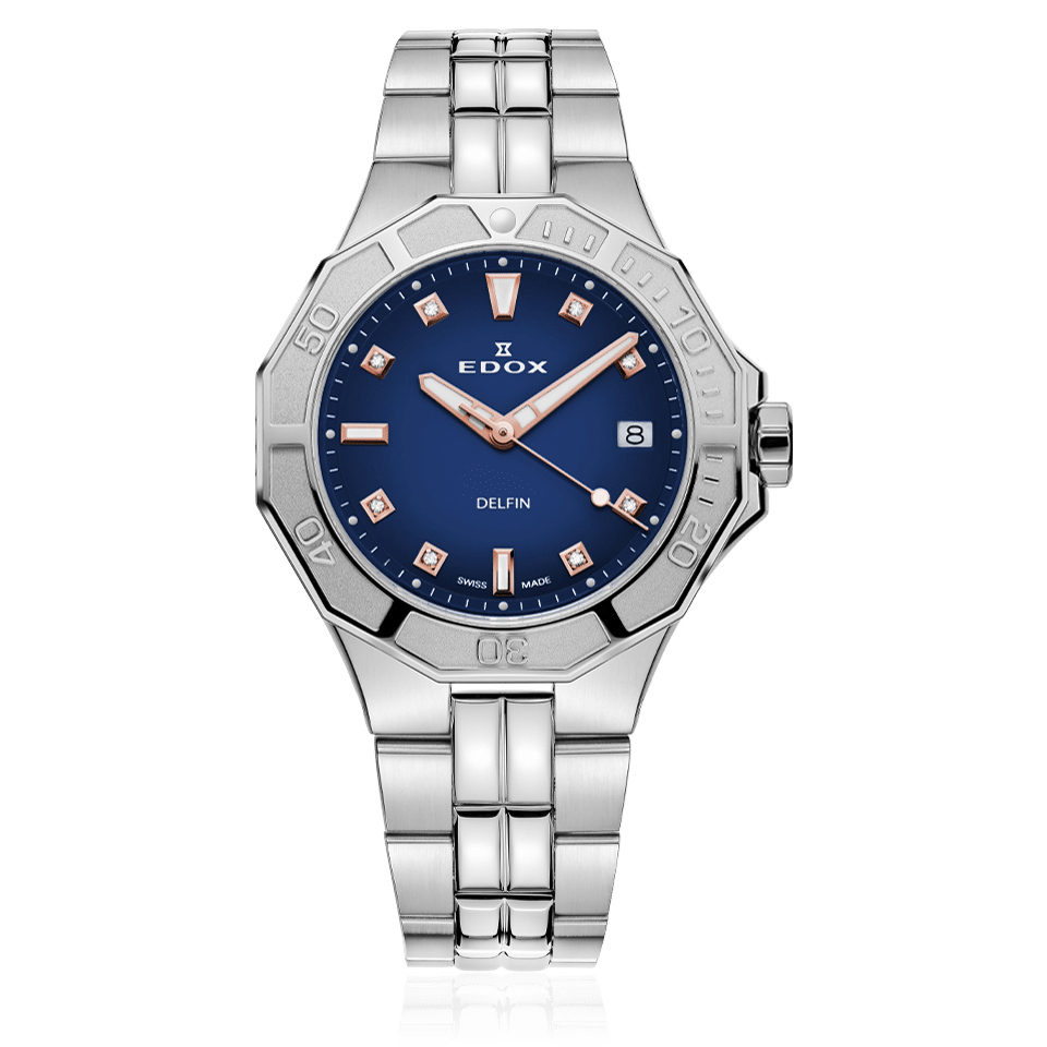 EDOX SWISS MADE 53020-3M-BUDDR DELFIN THE ORIGINAL DIVER DATE LADY SPECIAL EDITION