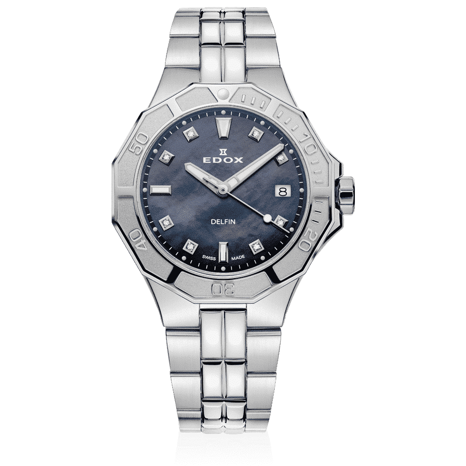 EDOX SWISS MADE 53020-3M-NANND DELFIN THE ORIGINAL DIVER DATE LADY