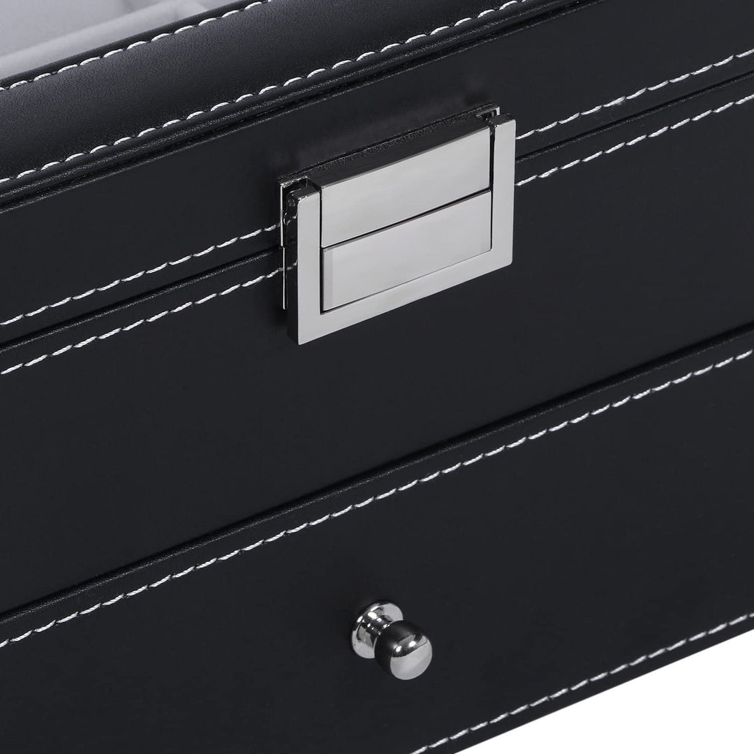 Black Leather Box For 20 watch