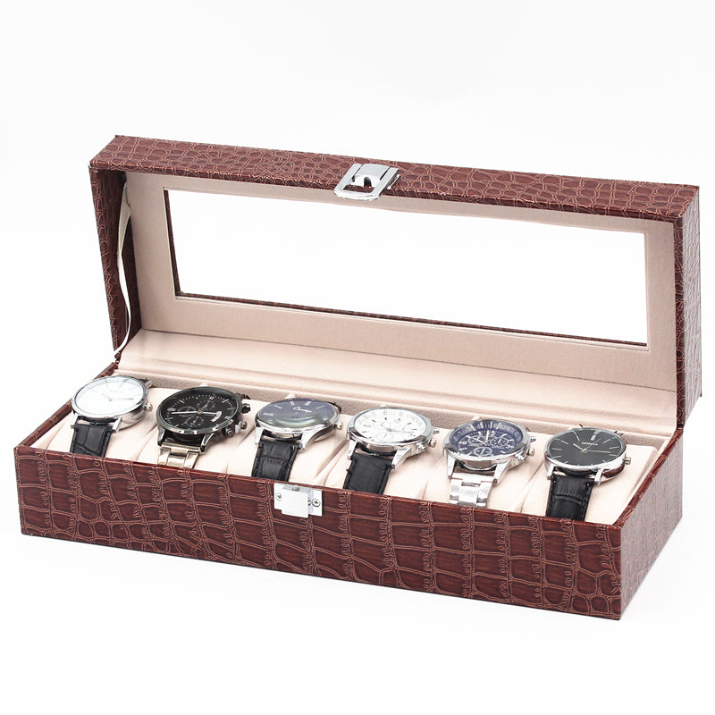 Brown Leather Box For 6 watch